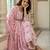 Anouk pink and white pure cotton anarkali regular kurta set