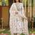 Anouk orange and white pure cotton anarkali pleated kurta set