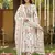 orange and white pure cotton anarkali pleated kurta set