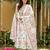Anouk orange and white pure cotton anarkali pleated kurta set