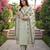 Anouk green and white pure cotton a-line regular kurta set