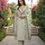 green and white pure cotton a-line regular kurta set