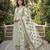 Anouk green and white pure cotton a-line regular kurta set