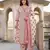 pink and white pure cotton a-line regular kurta set