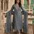 Anouk grey pure cotton a-line regular kurta set