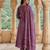Anouk mauve pure cotton a-line regular kurta set