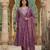 Anouk mauve pure cotton a-line regular kurta set