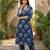 Anouk blue pure cotton a-line regular kurta set