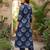 Anouk blue pure cotton a-line regular kurta set