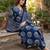Anouk blue pure cotton a-line regular kurta set
