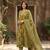 Anouk olive green pure cotton a-line priencess cut kurta set