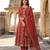Anouk red and cream pure cotton anarkali regular kurta set