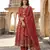 red and cream pure cotton anarkali regular kurta set