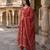 Anouk red and cream pure cotton anarkali regular kurta set