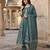 Anouk teal blue and cream pure cotton anarkali regular kurta set