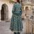 Anouk teal blue and cream pure cotton anarkali regular kurta set