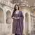 purple and cream pure cotton straight regular kurta set
