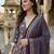 Anouk purple and cream pure cotton straight regular kurta set