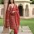 Anouk red and cream pure cotton straight regular kurta set