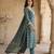 Anouk teal blue and cream pure cotton straight regular kurta set