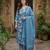 Anouk blue pure cotton straight regular kurta set