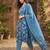 Anouk blue pure cotton straight regular kurta set