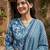 Anouk blue pure cotton straight regular kurta set