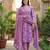 Anouk purple pure cotton straight regular kurta set