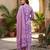 Anouk purple pure cotton straight regular kurta set