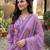 Anouk purple pure cotton straight regular kurta set