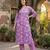 Anouk purple pure cotton straight regular kurta set