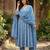 Anouk blue pure cotton anarkali angrakha kurta set
