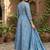 Anouk blue pure cotton anarkali angrakha kurta set