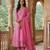 Anouk pink pure cotton anarkali angrakha kurta set
