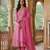 pink pure cotton anarkali angrakha kurta set