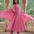 Anouk pink pure cotton anarkali angrakha kurta set