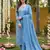 blue pure cotton straight regular kurta set