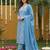 Anouk blue pure cotton straight regular kurta set
