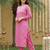 Anouk pink pure cotton straight regular kurta set