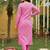 Anouk pink pure cotton straight regular kurta set