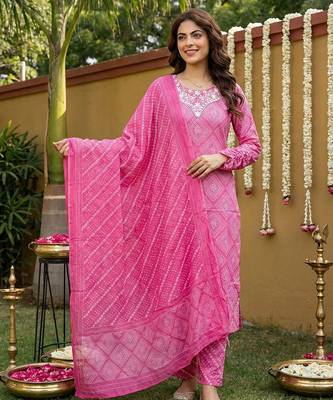 pink pure cotton straight regular kurta set 5