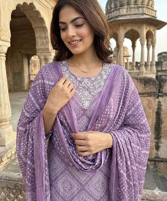 light purple pure cotton straight regular kurta set 4