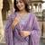 Anouk light purple pure cotton straight regular kurta set