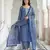 blue pure cotton straight regular kurta set