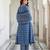 Anouk blue pure cotton straight regular kurta set
