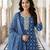 Anouk blue pure cotton straight regular kurta set
