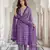 purple pure cotton straight regular kurta set