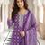 Anouk purple pure cotton straight regular kurta set