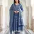 blue pure cotton anarkali regular kurta set