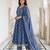 Anouk blue pure cotton anarkali regular kurta set